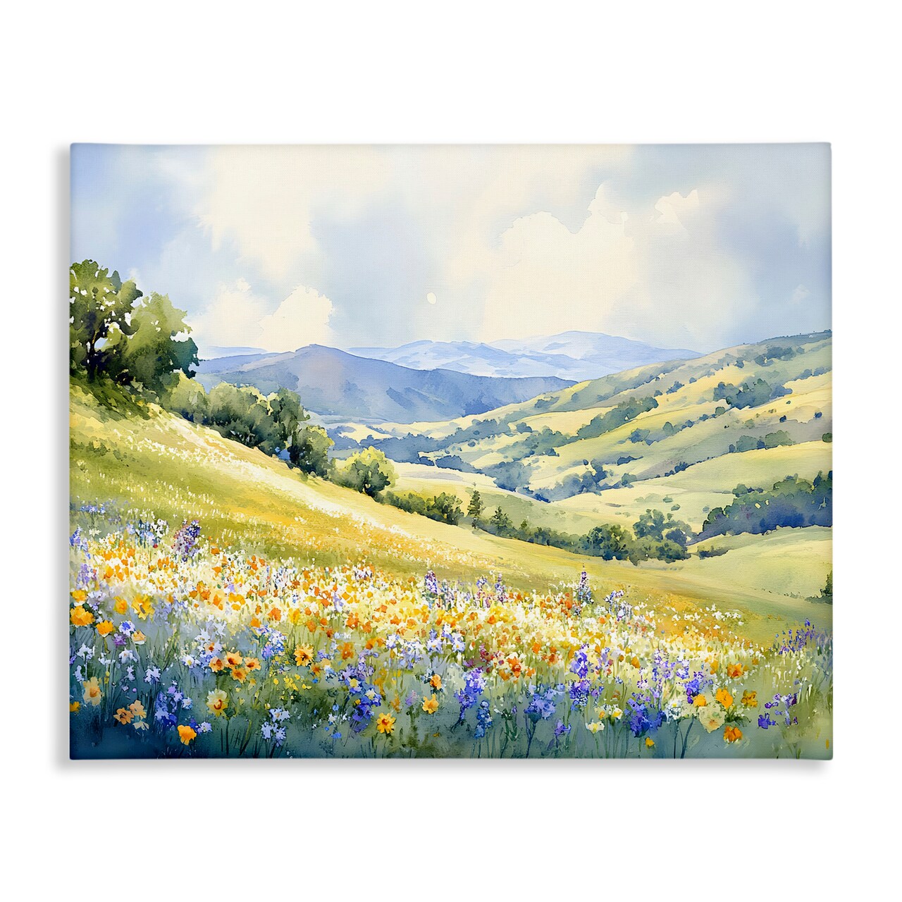Stupell Industries Spring Meadow with Distant Mountain Canvas Design by Franklyn Gregory